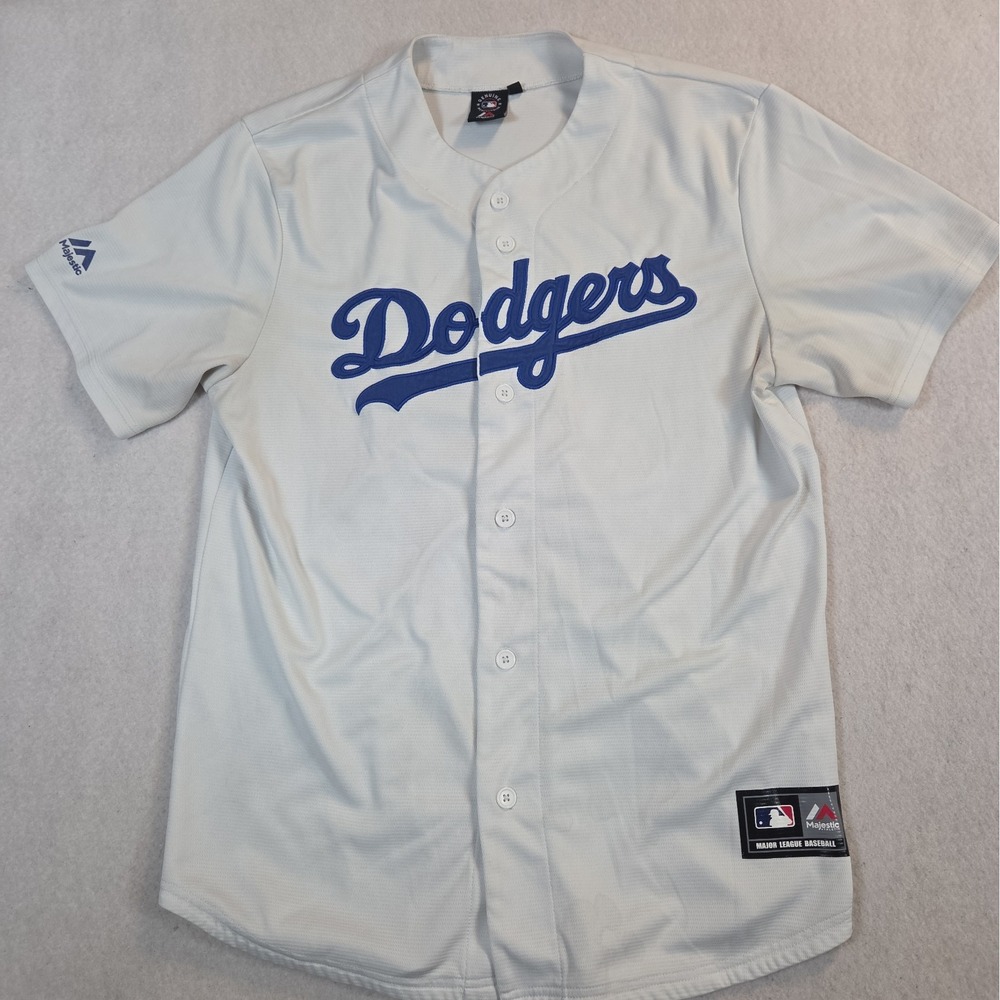 Vintage Los Angeles Dodgers Jersey Men White Majestic MLB Baseball